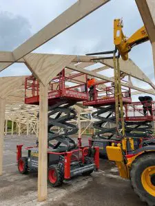 Skyjack Diesel Rough Terrain Scissor Lifts (SJ6826 RT) in use